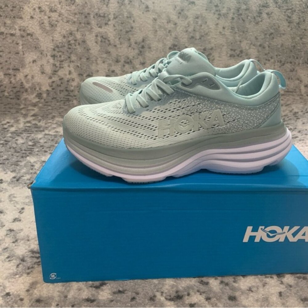 Hoka One One Bondi 8 Light Blue Women’s Running Shoe Sizes 5B, 6B, 6.5B, 7.5B - Picture 3 of 6